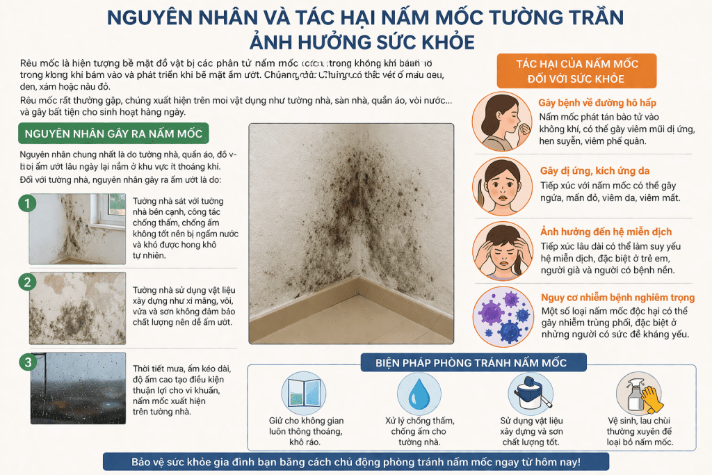 tác hại của nấm mốc tường