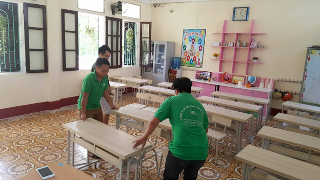 Dịch vụ vệ sinh hàng ngày tại trường Cấp I - Phạm Hồng Thái