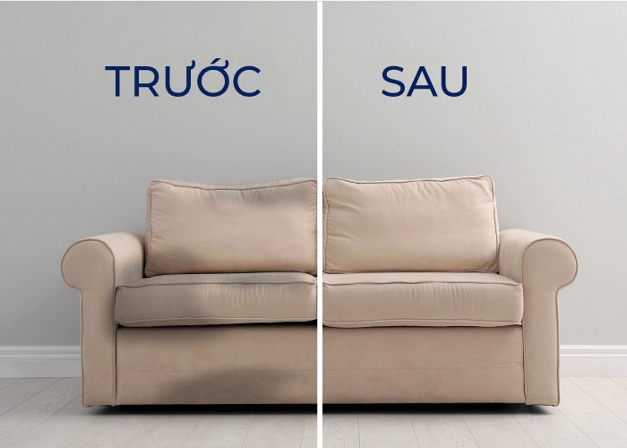 trước và sau khi giặt sofa