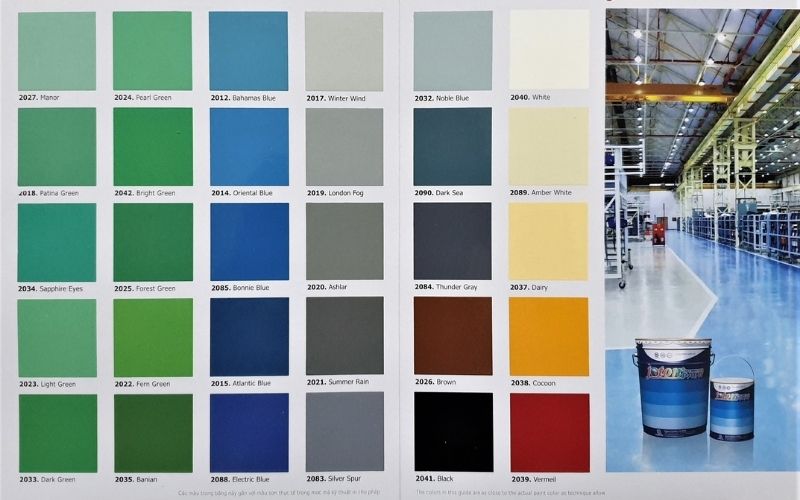 Bảng màu sơn epoxy Jotun