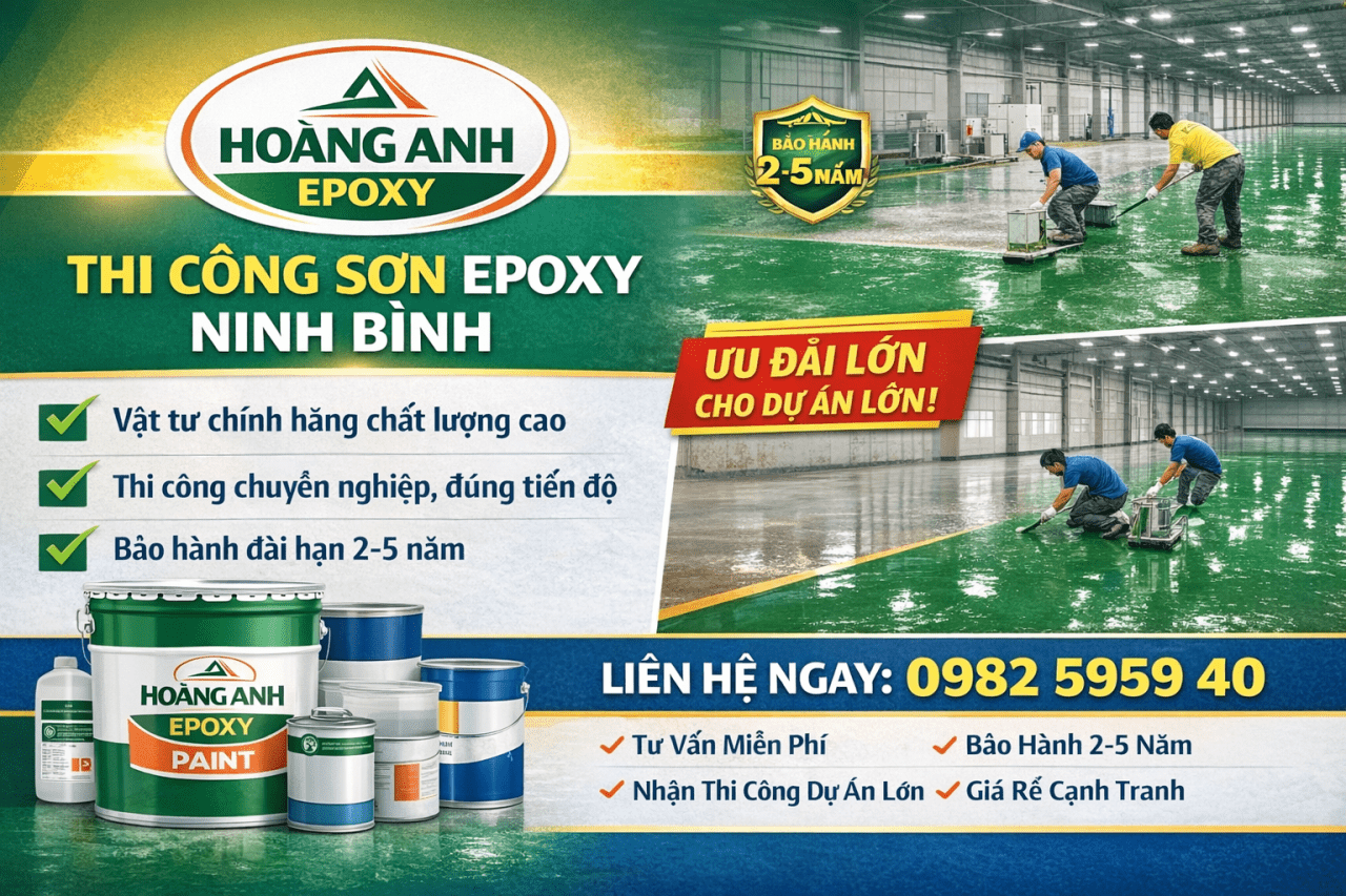 Thi công sơn epoxy Hoàng Anh