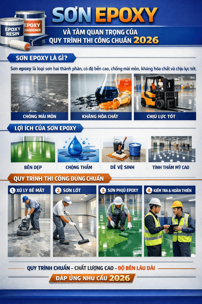 quy trình thi công chuẩn son epoxy 2026