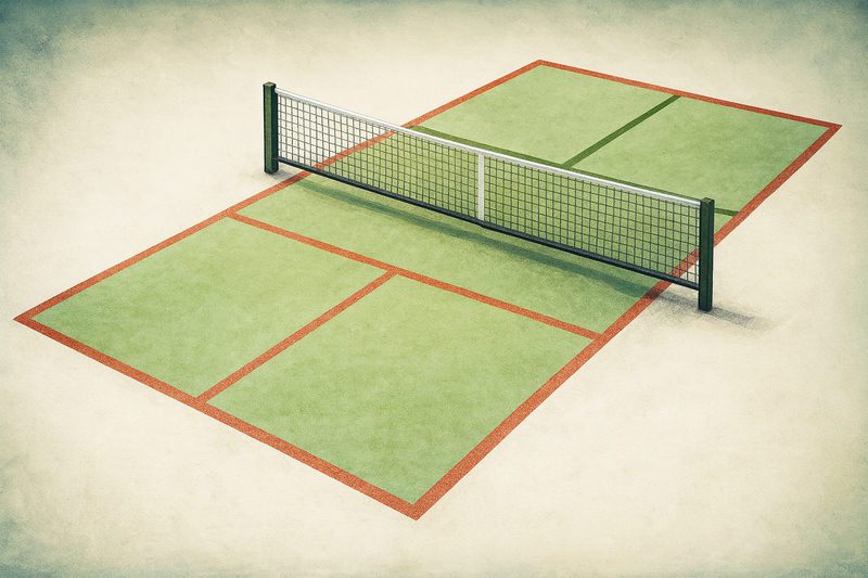 Kích thước chi tiết các khu vực trên sân pickleball