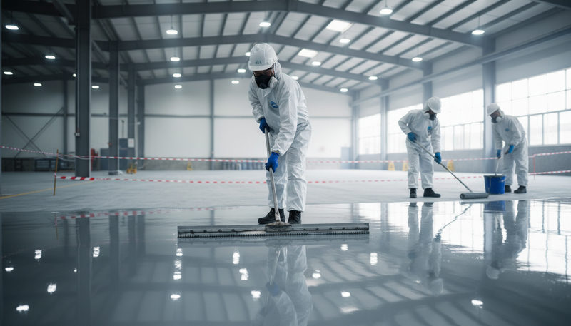 Quy trình thi công sơn epoxy tự san phẳng chuẩn kỹ thuật