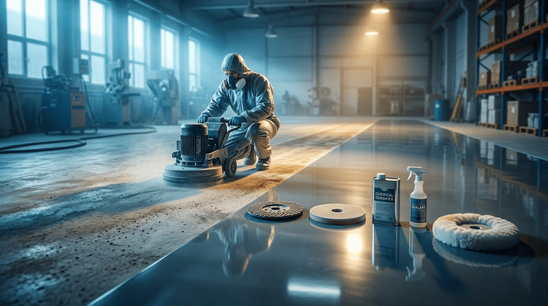 Hoàng Anh - Quy trình thi công mài sàn bê tông Nam Định