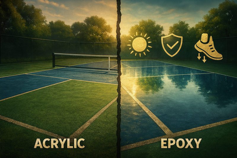 Nên dùng sơn acrylic hay epoxy cho sân pickleball ngoài trời?