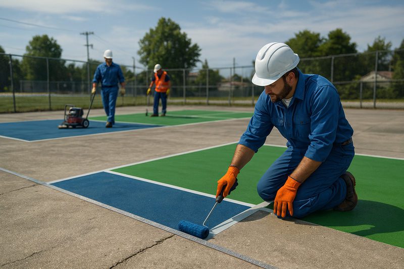 Có thể kẻ sân pickleball trên nền bê tông hoặc sân có sẵn không?