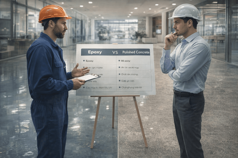 Nên chọn epoxy hay bê tông mài cho dự án của bạn?