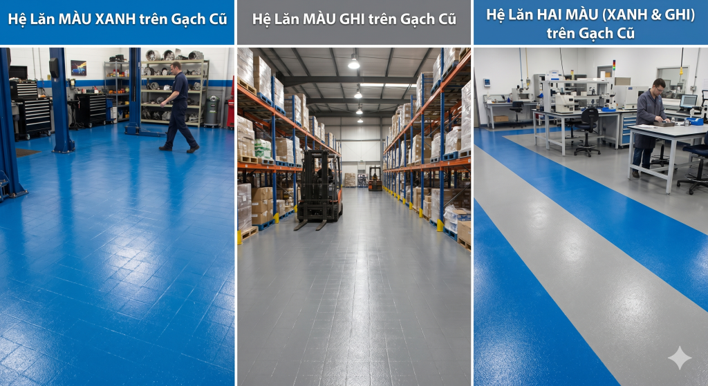 sơn epoxy lăn trên nền gạch men