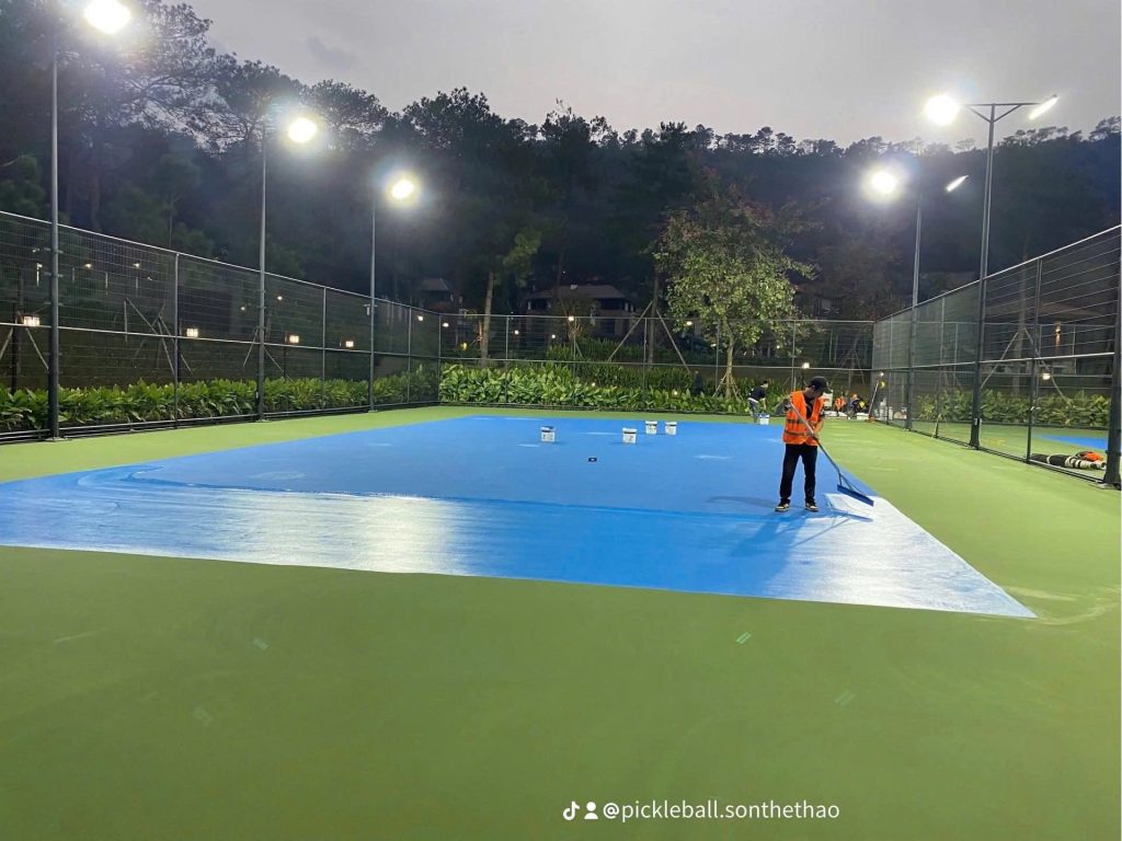 Thi công sơn pickball hoàn thiện Nam Định