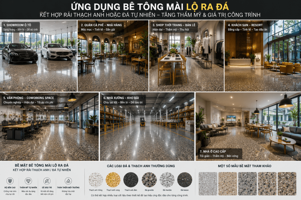 Bê tông mài lộ đá - Hoàng Anh