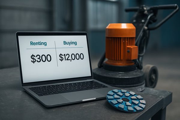Vì sao thuê máy mài nền bê tông tiết kiệm hơn mua?