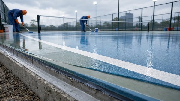 Cấu tạo mặt sân Pickleball: nền, chống thấm, sơn Acrylic, lưới, đèn và hàng rào