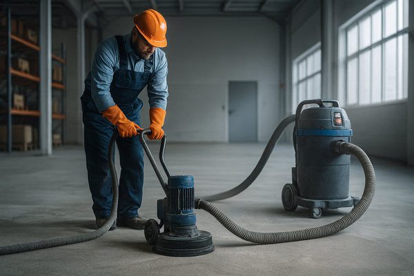 Có nên thuê máy mài sàn kèm máy hút bụi không?