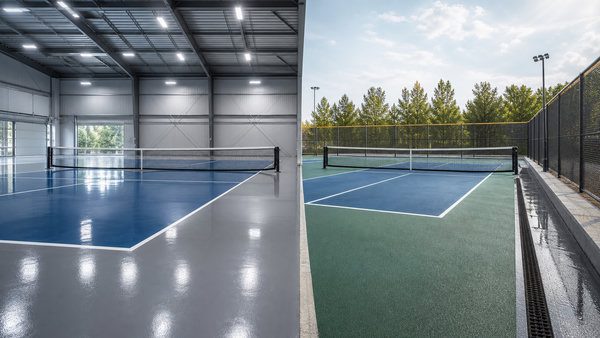 Cấu tạo sân pickleball trong nhà và ngoài trời khác nhau thế nào?