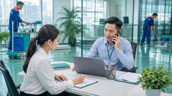 Quy trình đặt dịch vụ và nhận báo giá vệ sinh văn phòng Nam Định