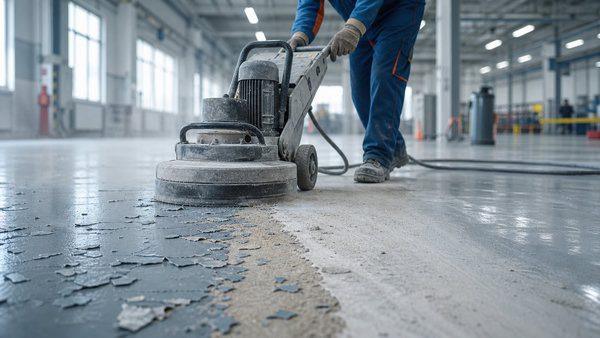 Thi công nhân công mài nền sơn epoxy và bóc sơn epoxy